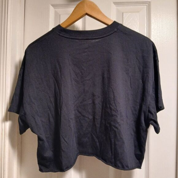 Under ARMOUR Project Rock Workout Black Roomy Cropped T-Shirt SZ.S/M - Picture 5 of 5